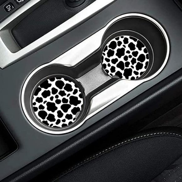 7pc Lux Cow Print Universal Car Decor Accessories - Picture 3 of 7